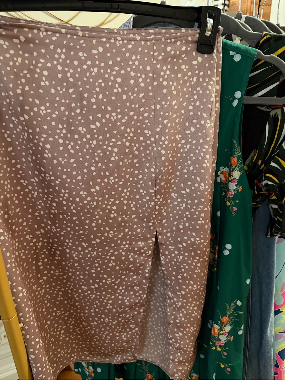 Abercrombie & Fitch Mauve Skirt with White Dot Print